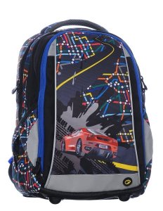 Klučičí školní batoh SCHOOL 0115 B BLACK/BLUE/CAR