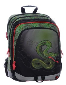 S1A 0115 C školní batoh GREEN/RED/BLACK SNAKE