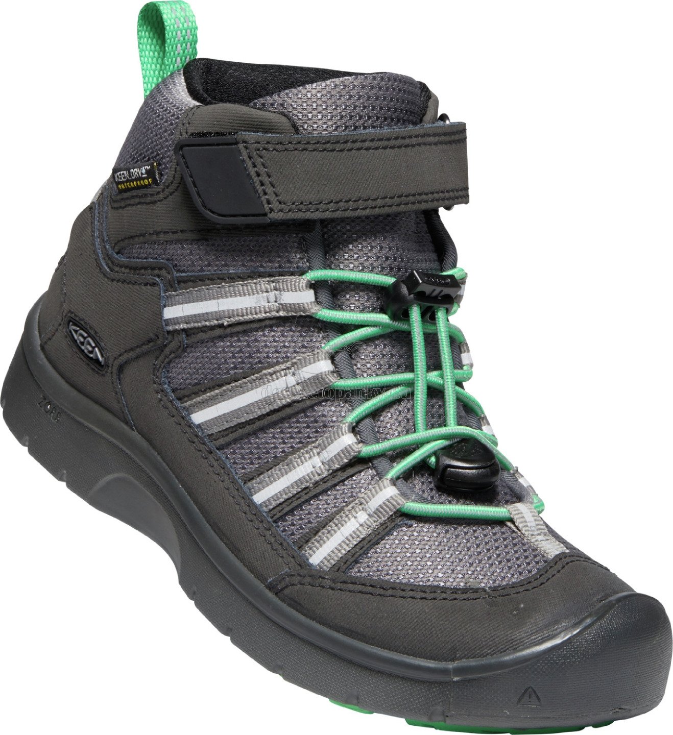 Detské celoročné topánky Keen HIKEPORT 2 SPORT MID WP CHILDREN black/irish green
