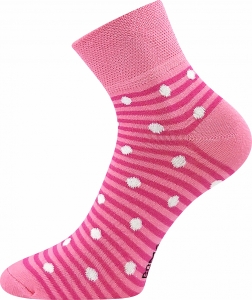 Detské ponožky BOMA Jana Bodky v pásikoch vzor 37 ružová