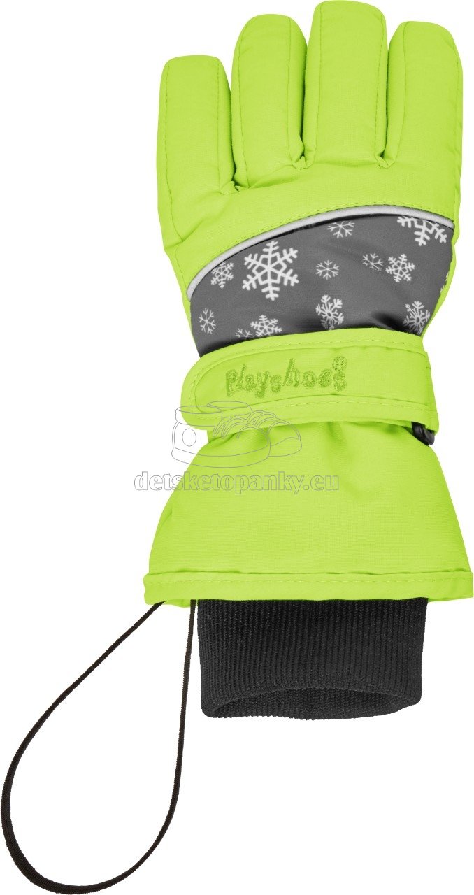 Detské rukavice PLAYSHOES Snowflakes 422034 zelená