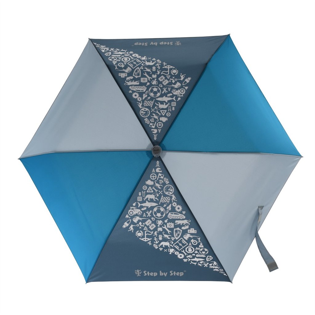 Detský skladací dáždnik s magickým efektom, modrý