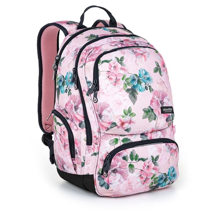 Ružový batoh s kvetinami Topgal ROTH 22029