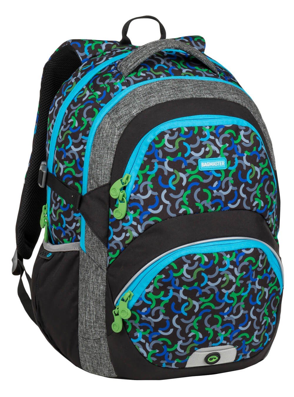 Školní dvoukomorový batoh THEORY 9 E - zeleno modrý