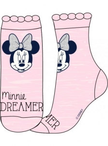 Ponožky Eexee Minnie strieborná mašľa ružové
