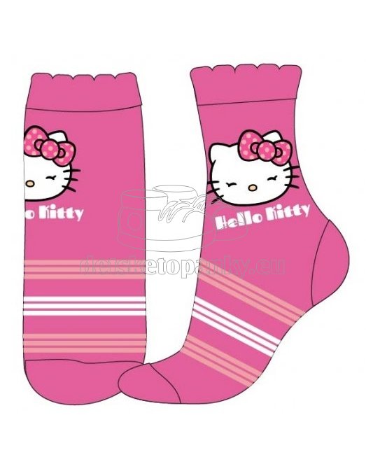 Ponožky Eexee Hello Kitty ružové s pruhmi
