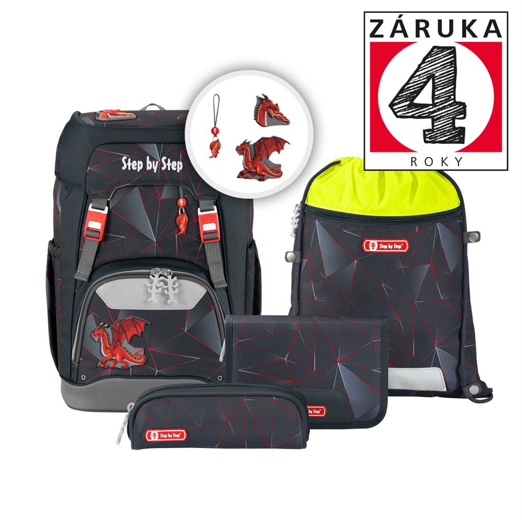 Školský ruksak pre prváčikov - 5dielny set, Step by Step GRADE Drak Drako, AGR