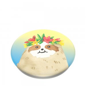 PopSockets PopGrip Gen.2, Aloha Sloth Gradient, lenochod na duhovém podkladu