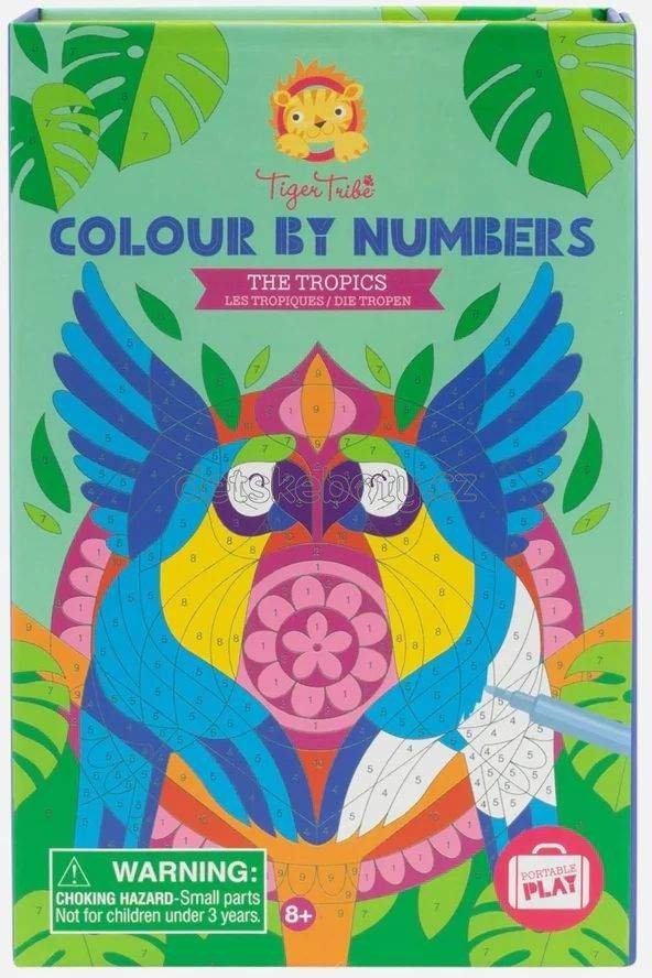 Kreativní sada Tiger Tribe Colour By Numbers - The Tropics 