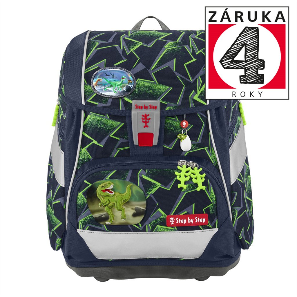 Školní aktovka/batoh 2IN1 PLUS pro prvňáčky – 6dílný set, Step by Step Wild T-Rex Taro