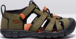 Dětské sandály Keen Seacamp II CNX children dark olive/gold flame