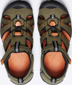 Dětské sandály Keen Seacamp II CNX youth dark olive/gold flame