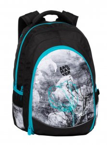 Bagmaster DIGITAL 20 B studentský batoh - modrý s květinami
