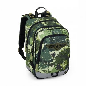 Bagmaster ALFA 25 B školní tříkomorový batoh – stíhačky