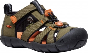 Dětské sandály Keen Seacamp II CNX children dark olive/gold flame