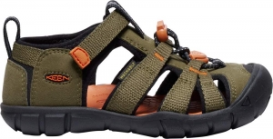 Dětské sandály Keen Seacamp II CNX children dark olive/gold flame