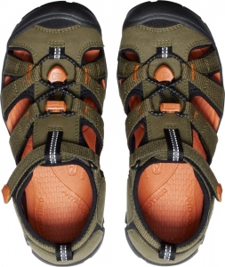 Dětské sandály Keen Seacamp II CNX youth dark olive/gold flame