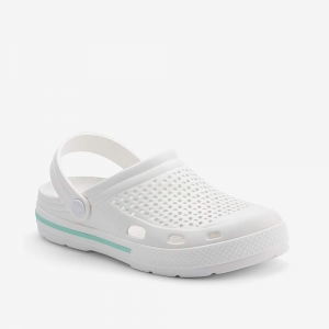 Dětské plážovky Coqui 6413 white/white Lt. Mint