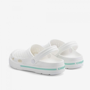 Dětské plážovky Coqui 6413 white/white Lt. Mint