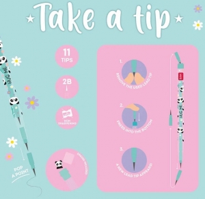 Tužka s vyměnitelnými hroty Legami Stackable Pencils - Panda