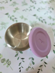b.box 23910 Nerezová dóza 89 ml se silikonovým víčkem 3ks - růžová/ šedá