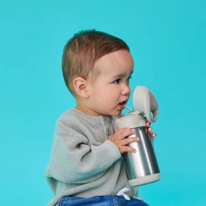 b.box 1339 Termoska na pití s brčkem 350 ml - béžová