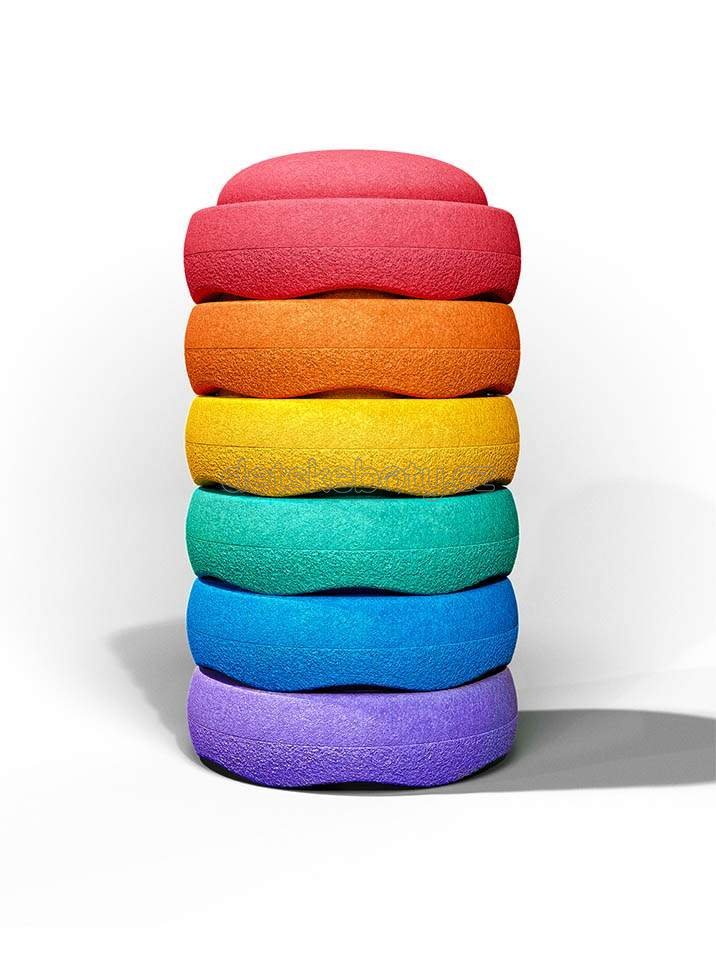 Stapelstein Balanční stohovací kameny Duha- 6 ks