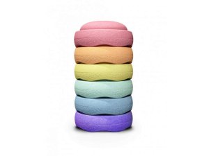 Stapelstein Balanční stohovací kameny Duha pastel- 6 ks