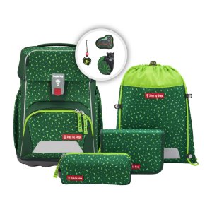 Školní aktovka Step by Step BASIS, Green Graphics - 4 dílný set, AGR certifikát