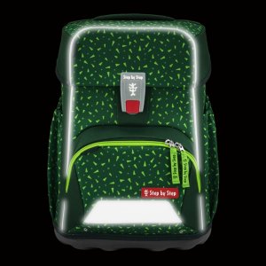 Školní aktovka Step by Step BASIS, Green Graphics - 4 dílný set, AGR certifikát