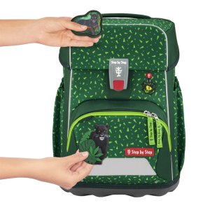 Školní aktovka Step by Step BASIS, Green Graphics - 4 dílný set, AGR certifikát