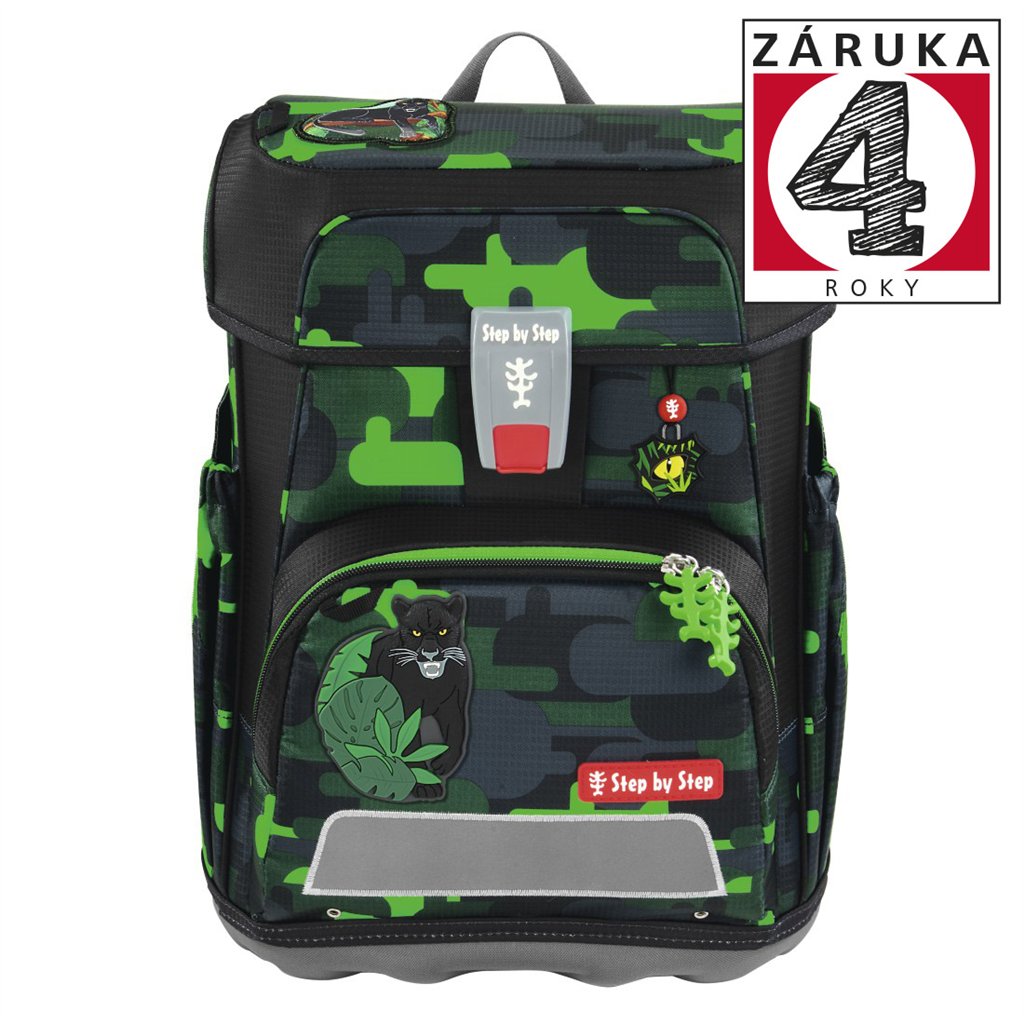 Školní aktovka Step by Step CLOUD, Black Cat Chiko - 5 dílný set, AGR certifikát