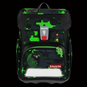 Školní aktovka Step by Step CLOUD, Black Cat Chiko - 5 dílný set, AGR certifikát