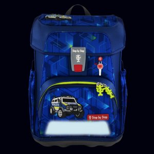 Školní aktovka Step by Step CLOUD, Police Truck Charly - 5 dílný set, AGR certifikát