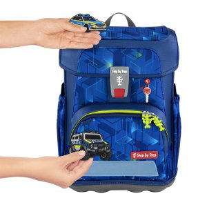 Školní aktovka Step by Step CLOUD, Police Truck Charly - 5 dílný set, AGR certifikát