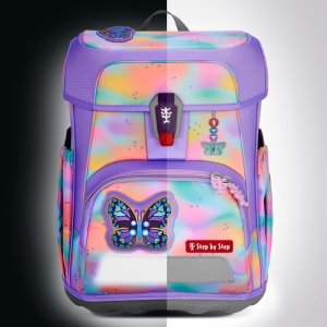 Školní aktovka Step by Step CLOUD FLASH, Butterfly Luna - 5 dílný set, AGR certifikát