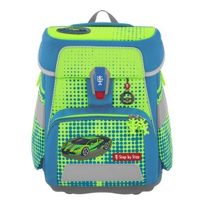 Školní aktovka Step by Step SPACE NEON, Race Car Chuck - 5 dílný set, AGR certifikát