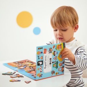 Janod - Magnetická kniha Magnetistories Na stavbě