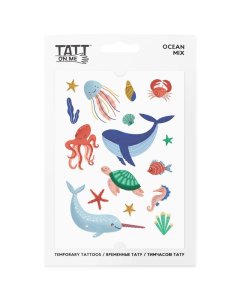 TATTonMe Voděodolné dočasné tetovačky pro děti Oceán mix