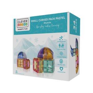 Cleverclixx - Zaoblené díly Curved Pack Pastel 34 dílů