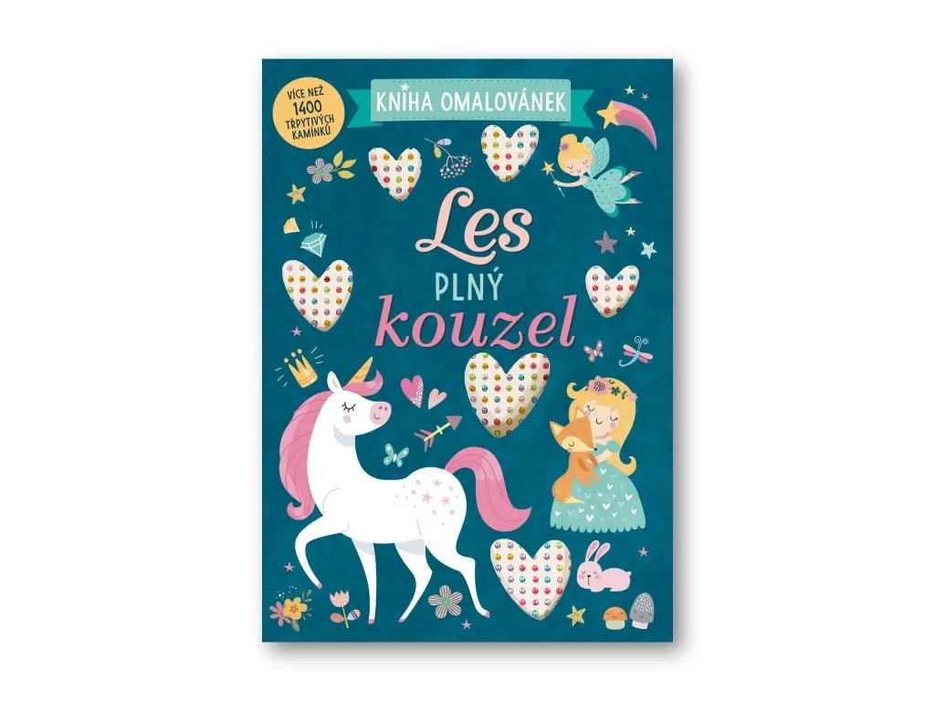 Les plný kouzel - 1400 diamantů k nalepení, omalovánky