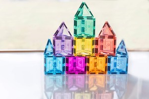 Learn and grow - Magnetická stavebnice Pastel Builders pack 112 ks s podvozkem