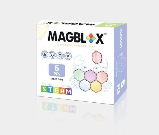 MAGBLOX - hexagon 6 ks pastel