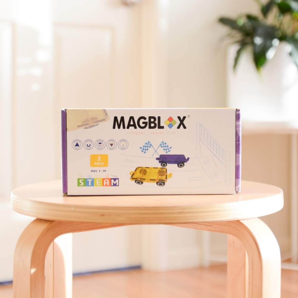 MAGBLOX – podvozky pro auta 2 ks fialová/žlutá