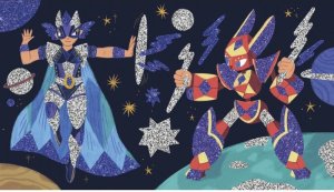 Barevný písek s třpytkami Hrdinové od 6 let