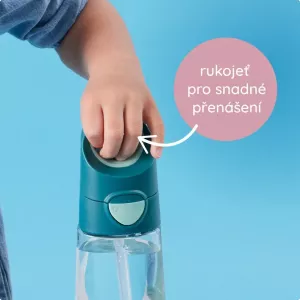 b.box 441 Lahev na pití s brčkem 450 ml - růžová/oranžová