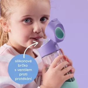 b.box 441 Lahev na pití s brčkem 450 ml - růžová/oranžová