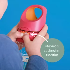 b.box 441 Lahev na pití s brčkem 450 ml - růžová/oranžová