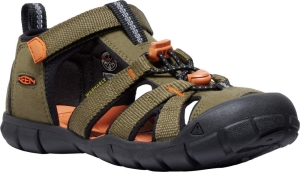 Dětské sandály Keen  Seacamp II CNX children dark olive/gold flame
