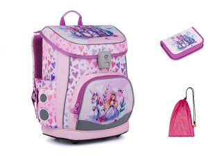 Aktovka s princeznou a jednorožcem Topgal DIDI 26001 SET MEDIUM